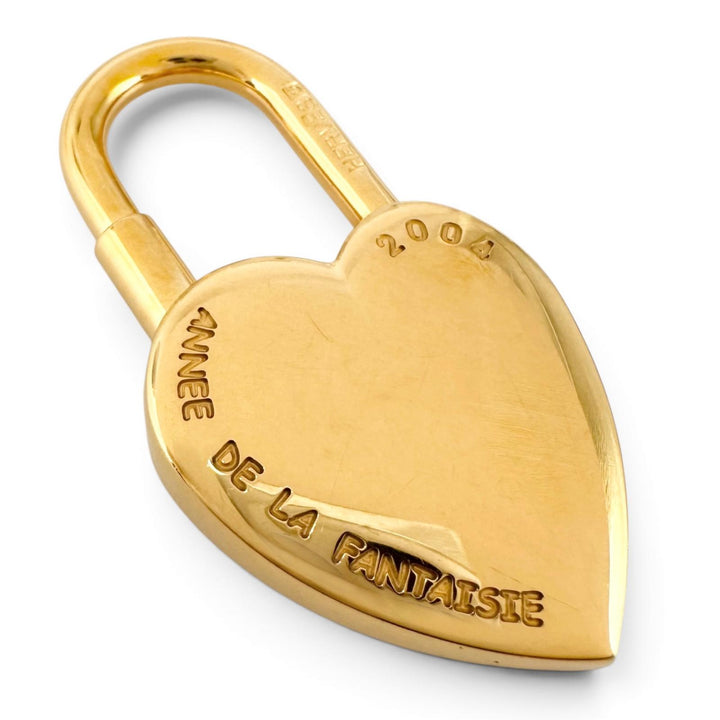 Great HERMES charm Cadena Rock Heart Fantasy padlock gold plating Women