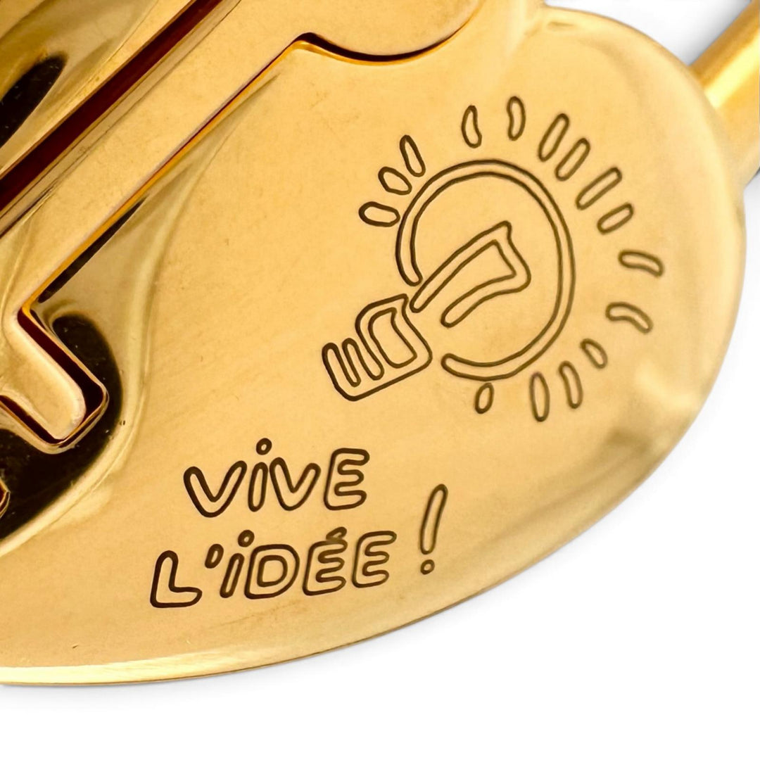 Great HERMES charm Cadena Rock Heart Fantasy padlock gold plating Women