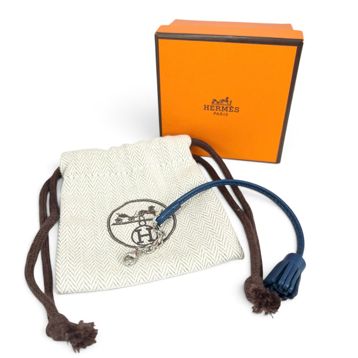 Excellent HERMES key ring Carmencita charm Blue Anyo Miro Women