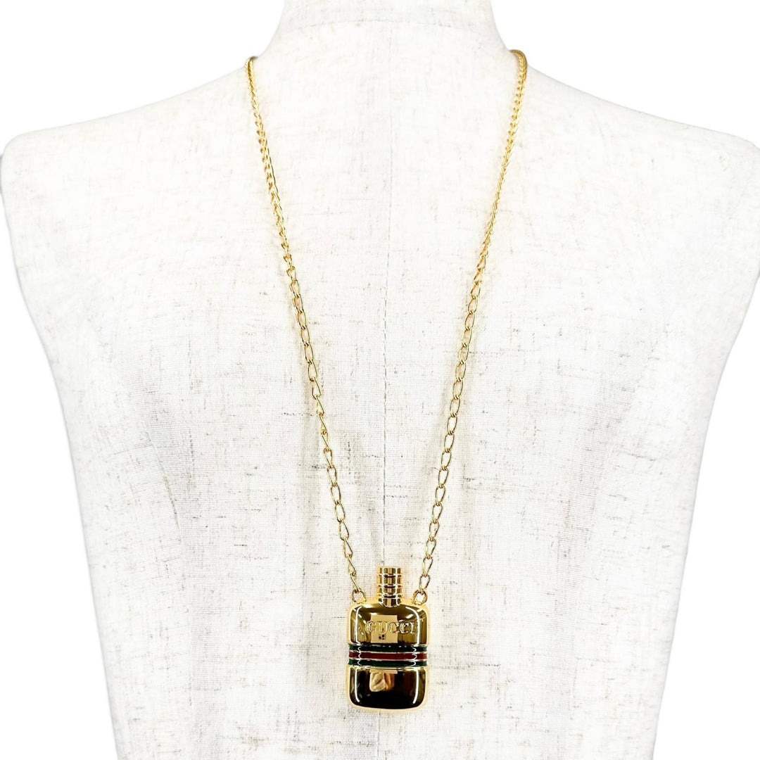 Excellent GUCCI Necklace Old Gucci Sherry Line gold Gold Plated
