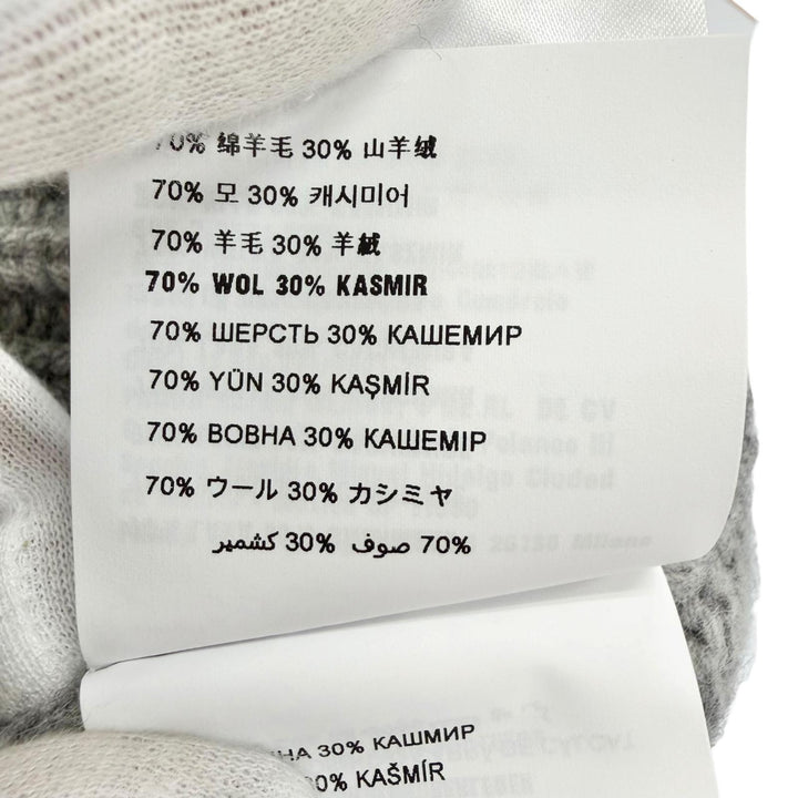 Excellent MIUMIU Knit cap Logo Pom-Pom Knit Hat gray wool Women S 5HC324