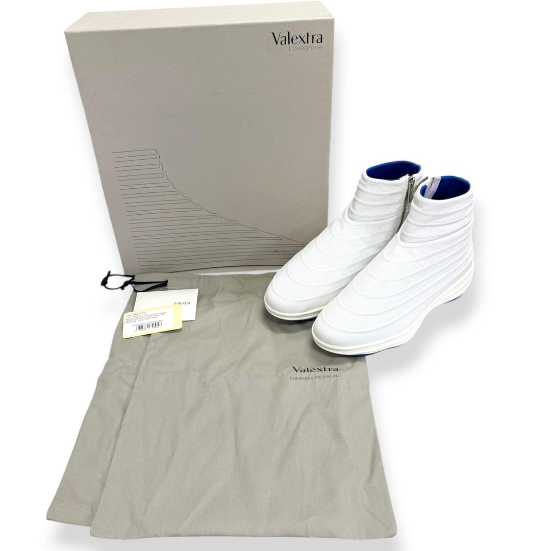 Great Valextra High cut sneakers LOVEGROVE Side zip white leather mens 43