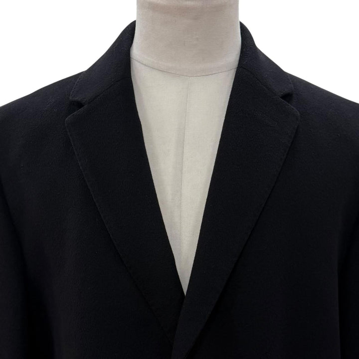 Excellent HUGO BOSS Chester coat COLOMBO fabric, single black wool mens 52