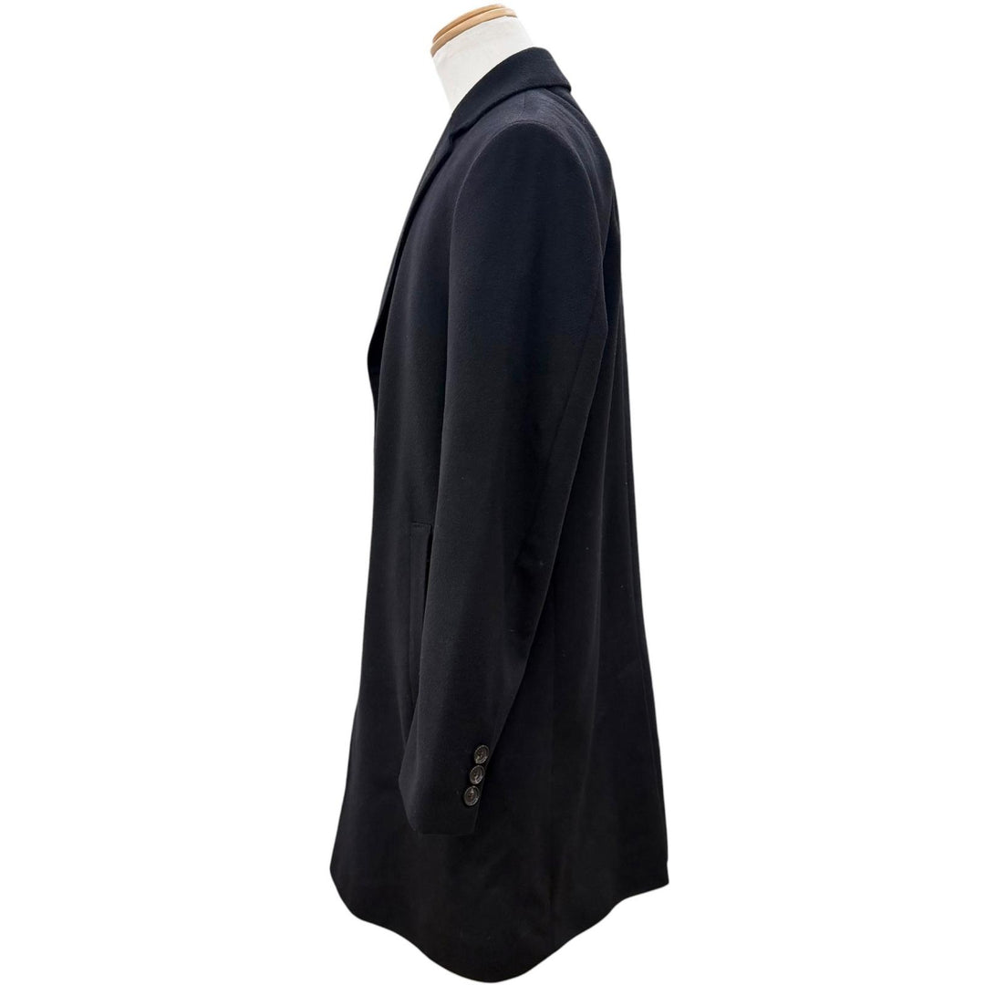 Excellent HUGO BOSS Chester coat COLOMBO fabric, single black wool mens 52