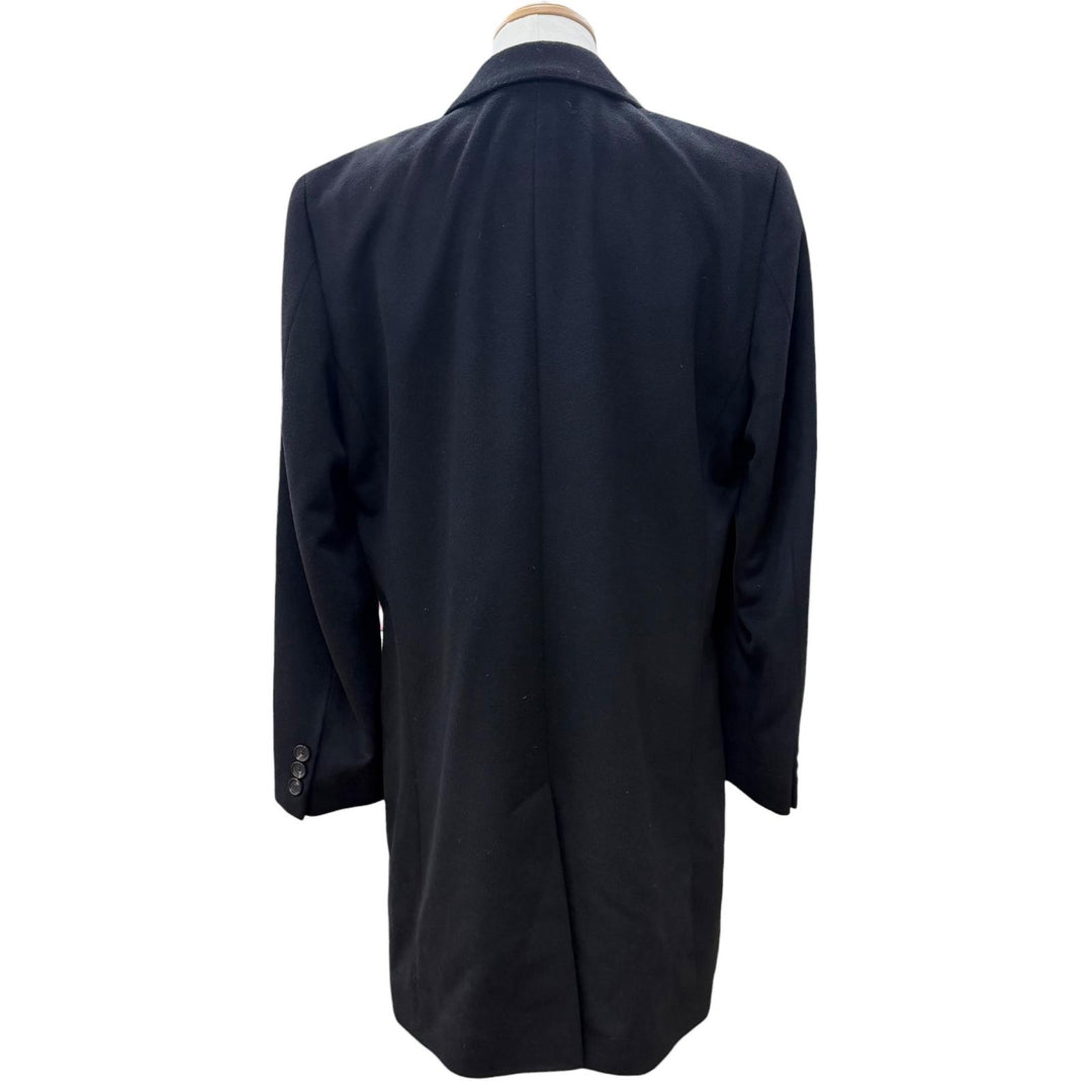 Excellent HUGO BOSS Chester coat COLOMBO fabric, single black wool mens 52