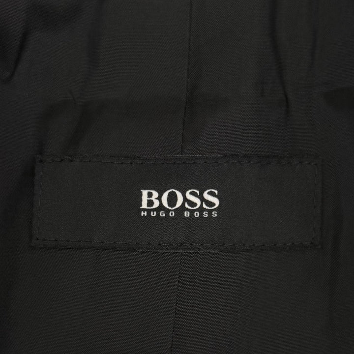 Excellent HUGO BOSS Chester coat COLOMBO fabric, single black wool mens 52