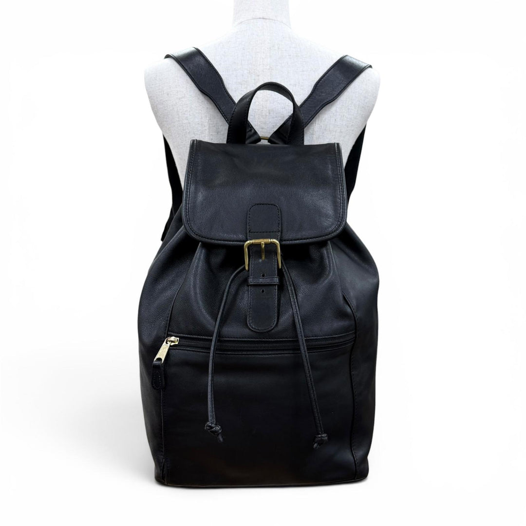 Great COACH Backpack Daypack Old coach glove leather black Women 0519