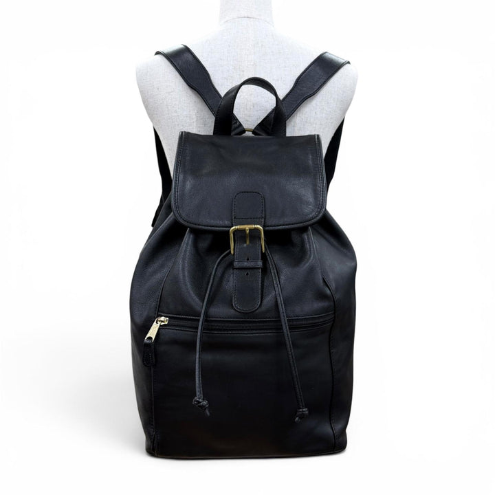 Great COACH Backpack Daypack Old coach glove leather black Women 0519