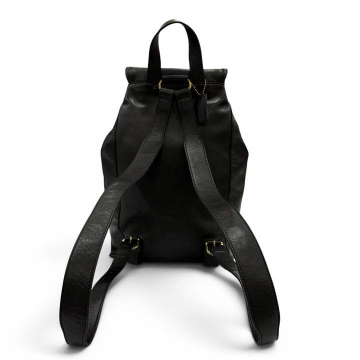 Great COACH Backpack Daypack Old coach glove leather black Women 0519