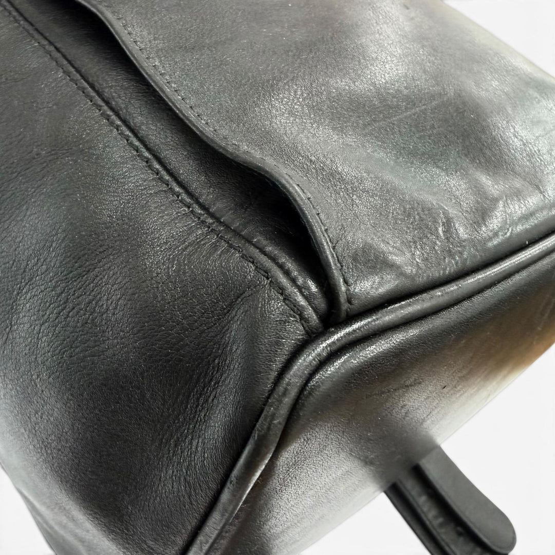Great COACH Backpack Daypack Old coach glove leather black Women 0519