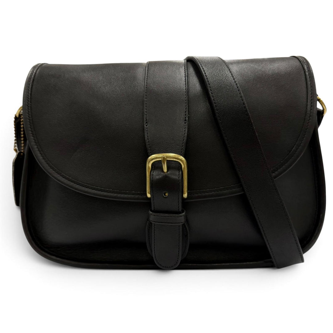 Great COACH Shoulder Bag Old coach glove leather black Glove leather Women 9145