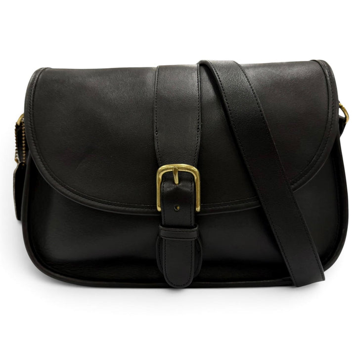 Great COACH Shoulder Bag Old coach glove leather black Glove leather Women 9145