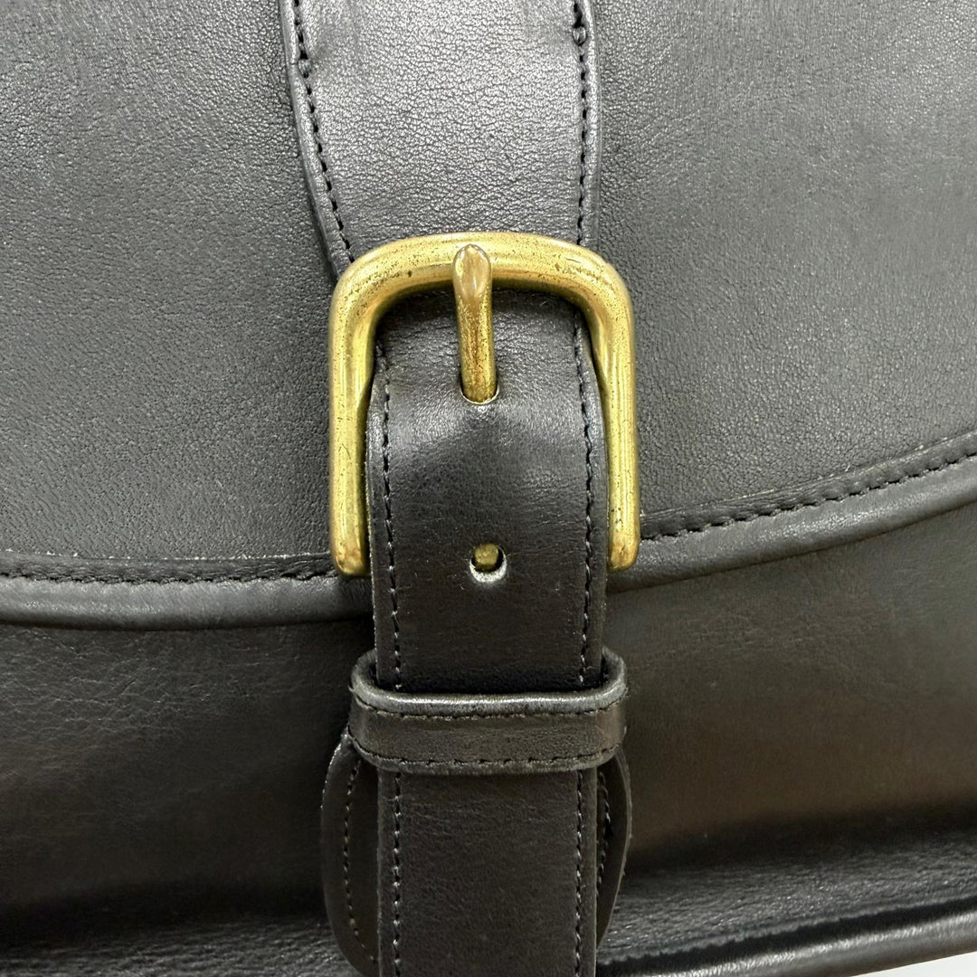 Great COACH Shoulder Bag Old coach glove leather black Glove leather Women 9145