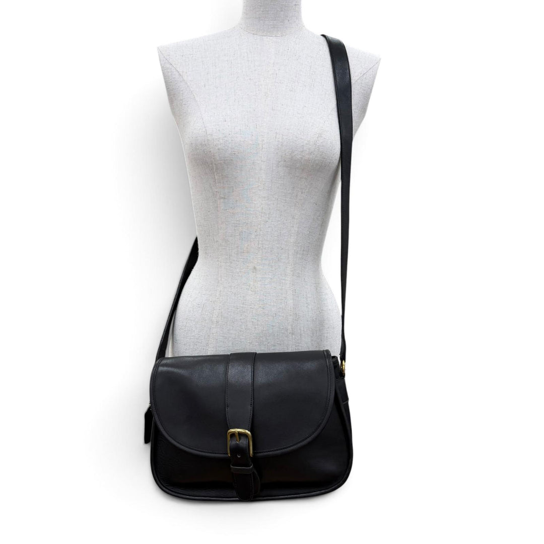 Great COACH Shoulder Bag Old coach glove leather black Glove leather Women 9145