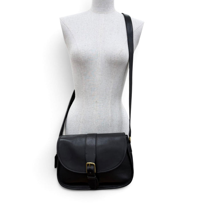 Great COACH Shoulder Bag Old coach glove leather black Glove leather Women 9145