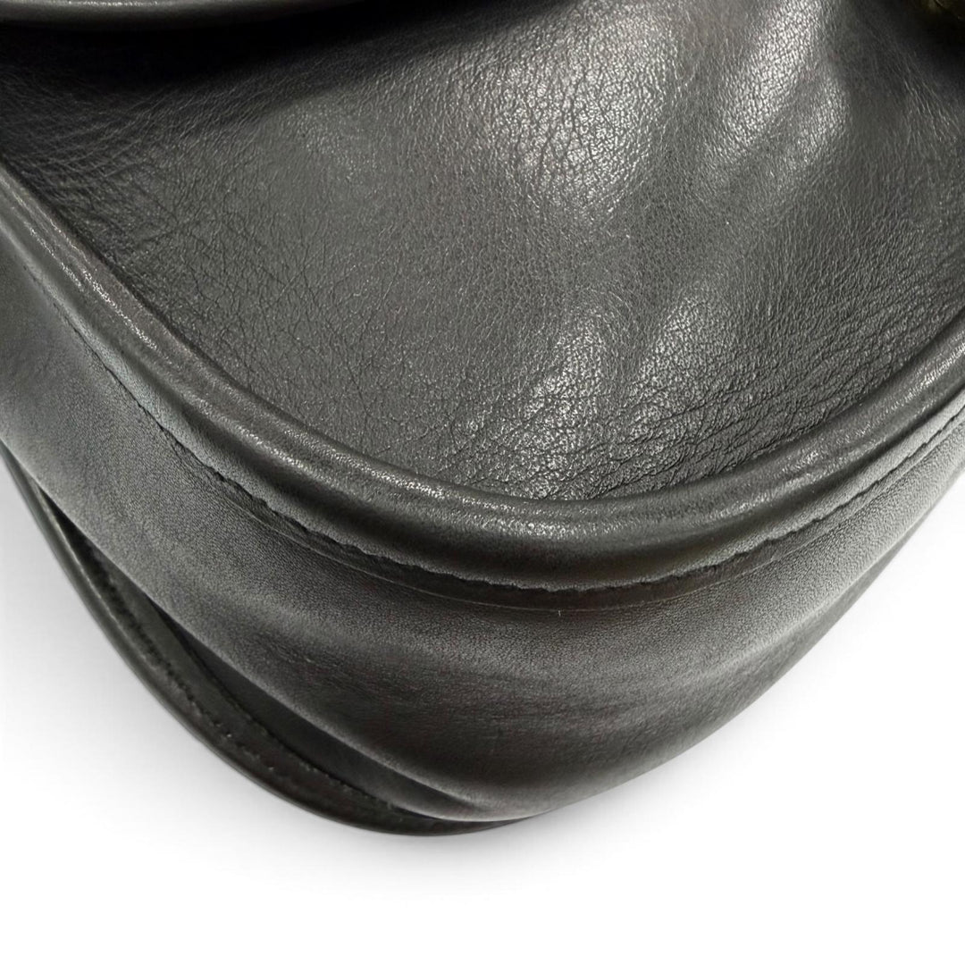 Great COACH Shoulder Bag Old coach glove leather black Glove leather Women 9145