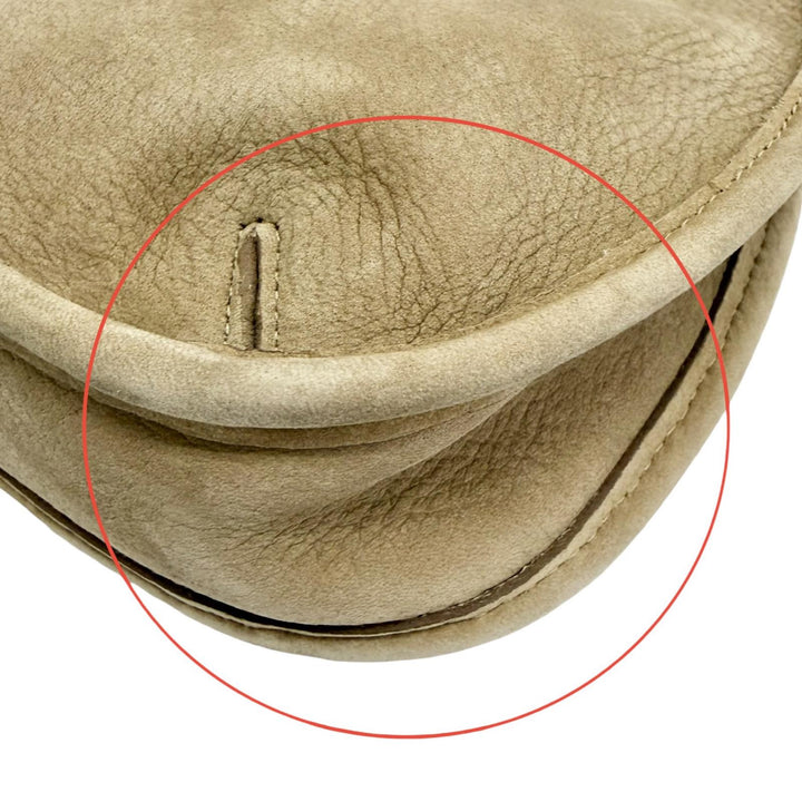 Great COACH Handbag Old Coach Nubuck Leather One Shoulder Bag Beige Women 4399