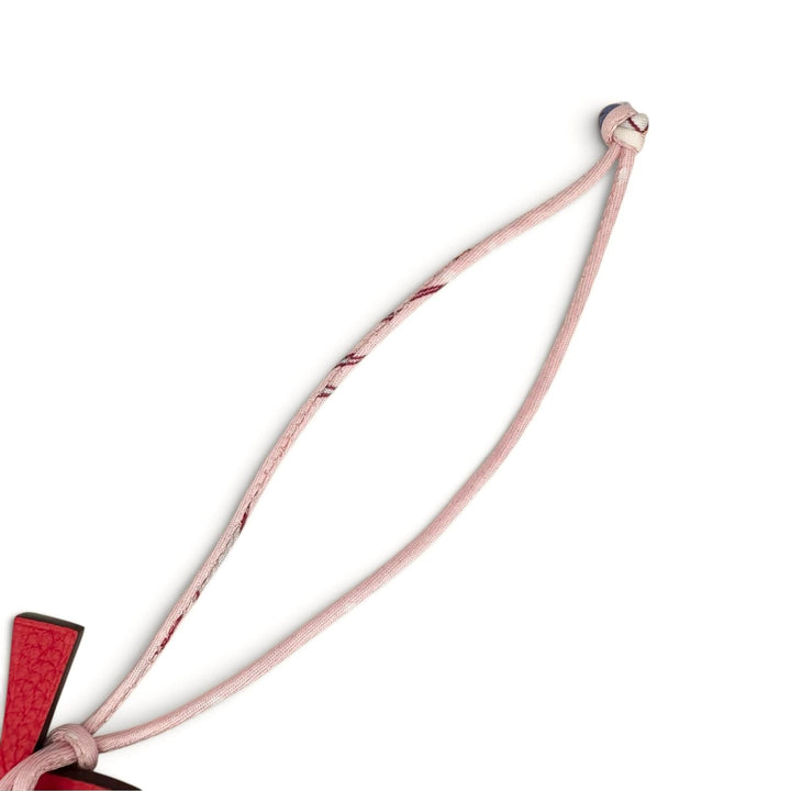 Pristine HERMES charm Pomme et feuille Apple Leaf Red series leather Women