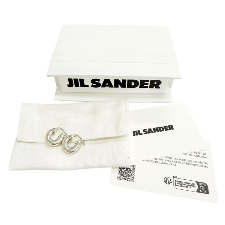 Great JIL SANDER Logo-engraved chunky hoop earrings (for both ears) Silver 925