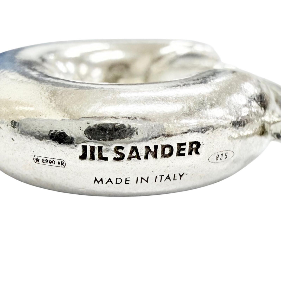 Great JIL SANDER Logo-engraved chunky hoop earrings (for both ears) Silver 925