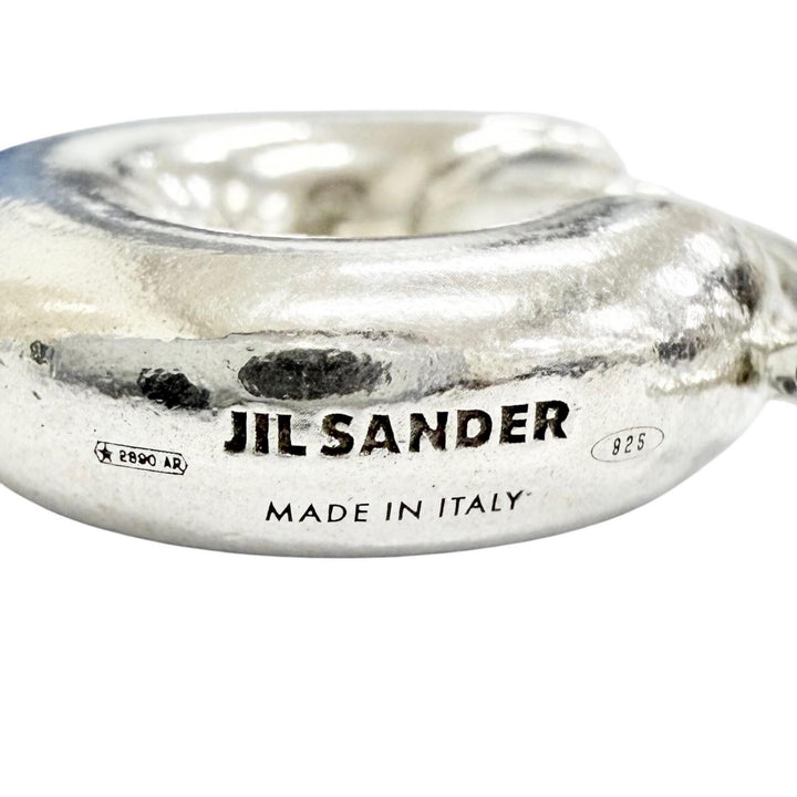 Great JIL SANDER Logo-engraved chunky hoop earrings (for both ears) Silver 925