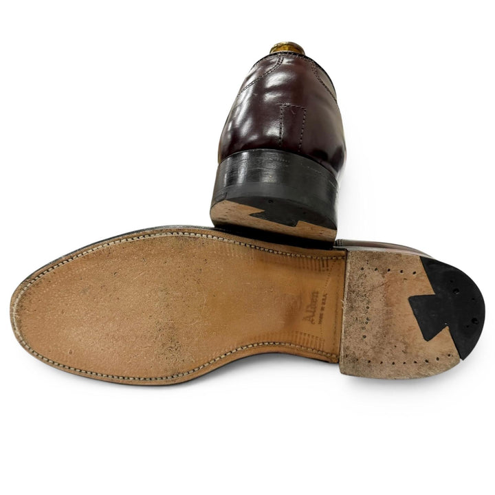 Great ALDEN Dress shoes Straight tip cap toe Dark brown Cordovan mens 7.5