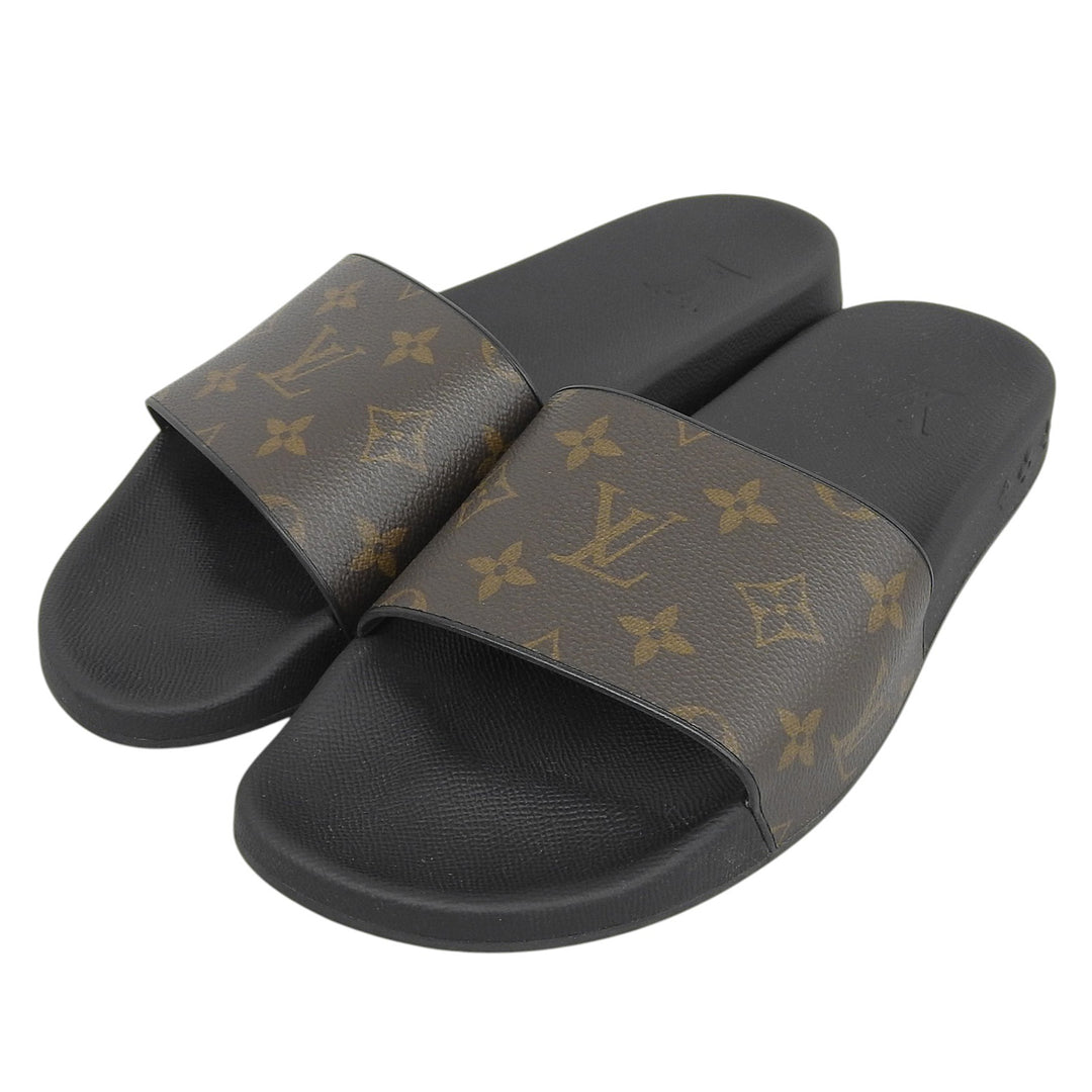 Excellent LOUIS VUITTON Sandals Waterfront line Rubber with logo Monogram canvas