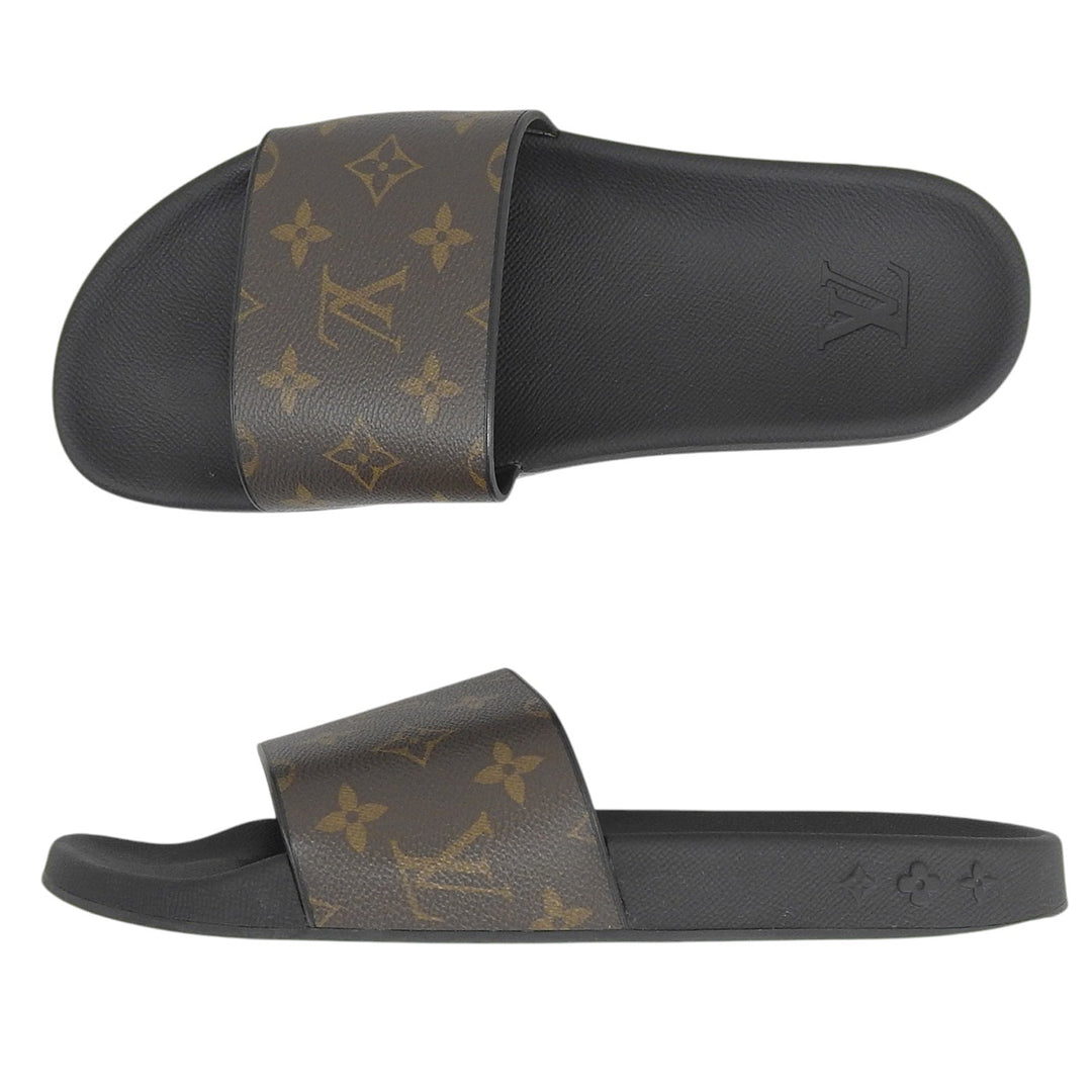 Excellent LOUIS VUITTON Sandals Waterfront line Rubber with logo Monogram canvas