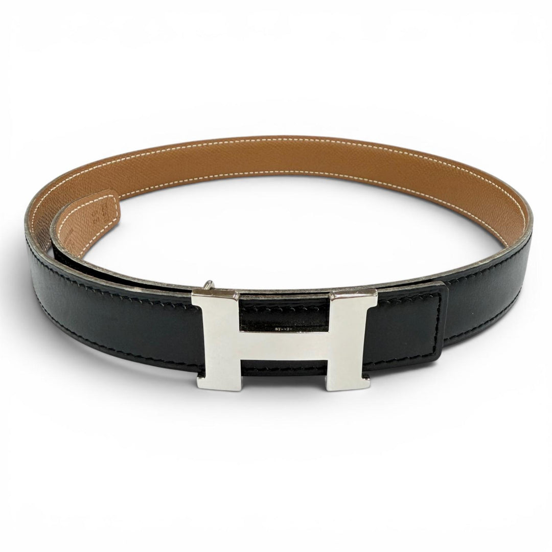 Great HERMES belt Margiela period H logo black leather Women