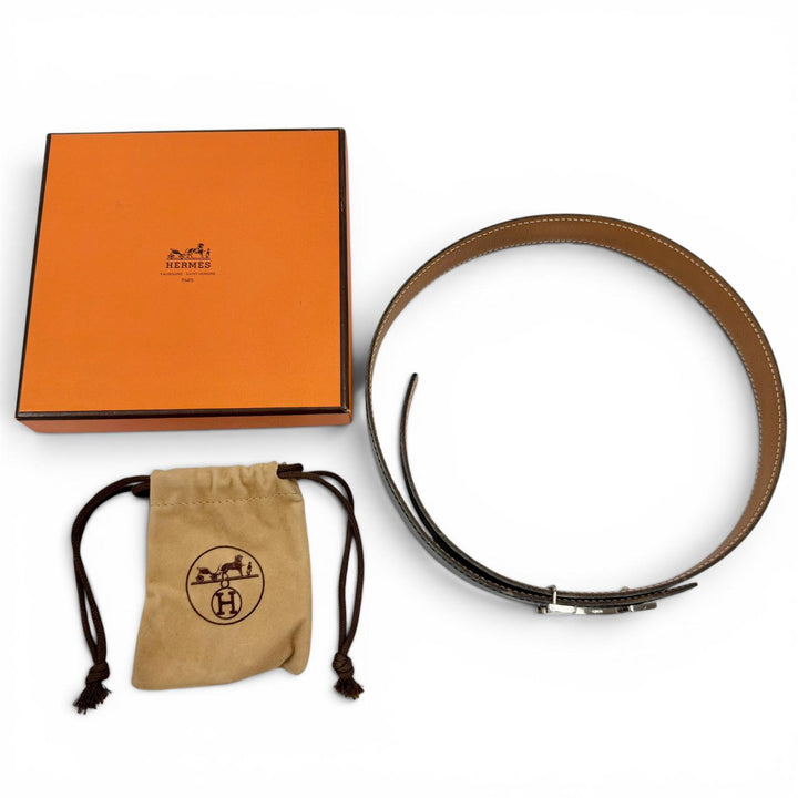 Great HERMES belt Margiela period H logo black leather Women