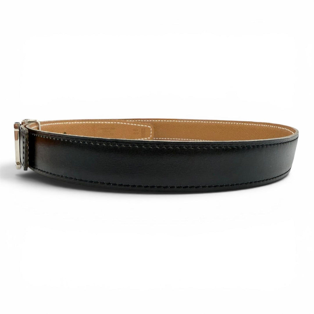 Great HERMES belt Margiela period H logo black leather Women