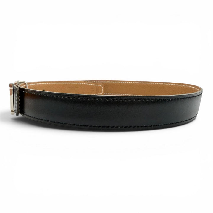 Great HERMES belt Margiela period H logo black leather Women