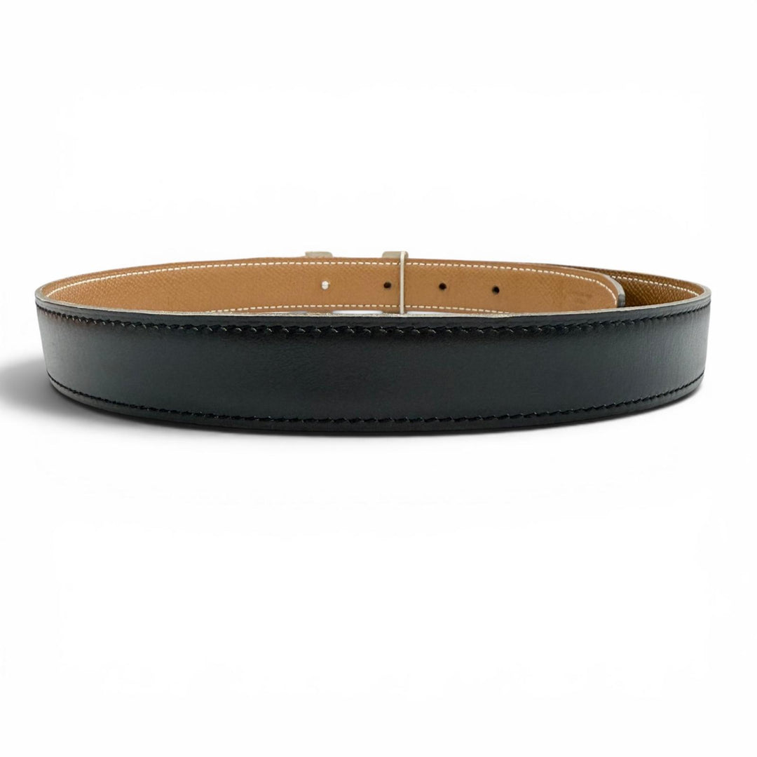 Great HERMES belt Margiela period H logo black leather Women