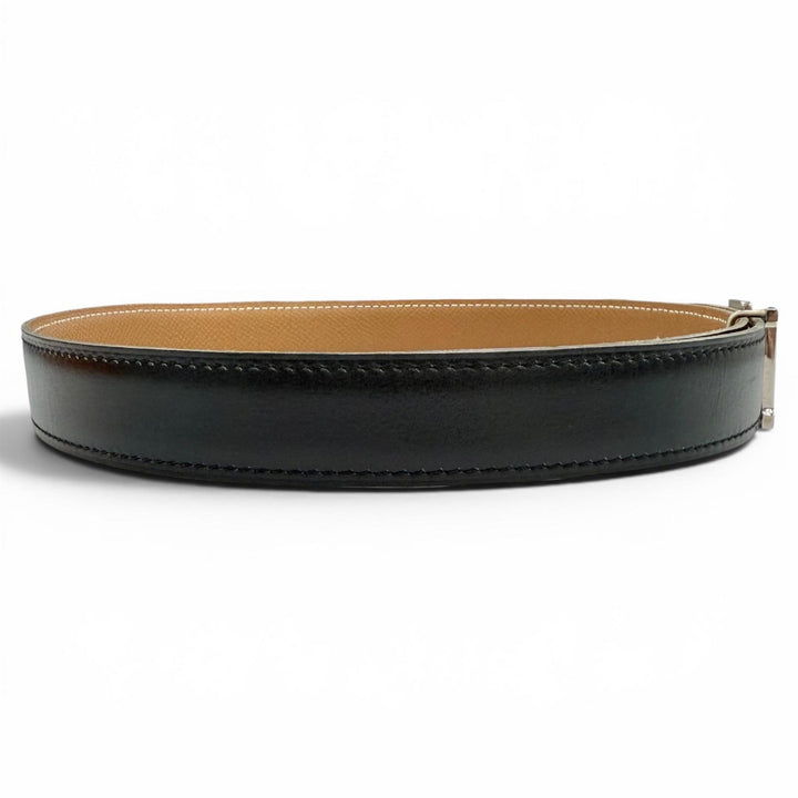 Great HERMES belt Margiela period H logo black leather Women