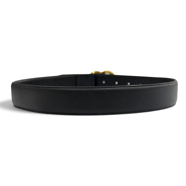 Very Good CHANEL belt COCO Mark leather black leather Women