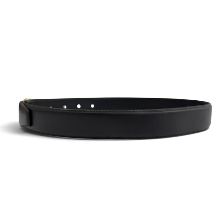 Very Good CHANEL belt COCO Mark leather black leather Women