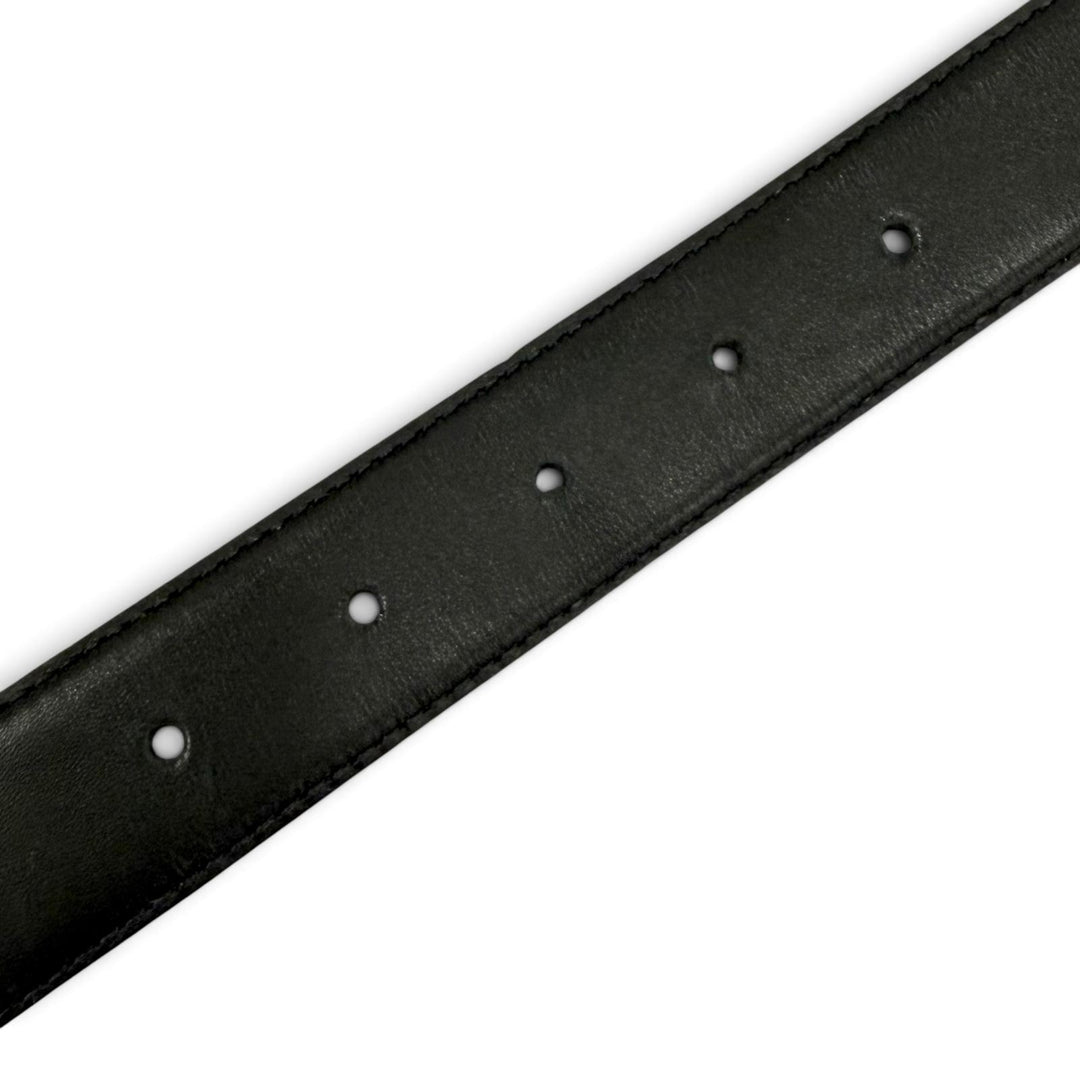 Very Good CHANEL belt COCO Mark leather black leather Women