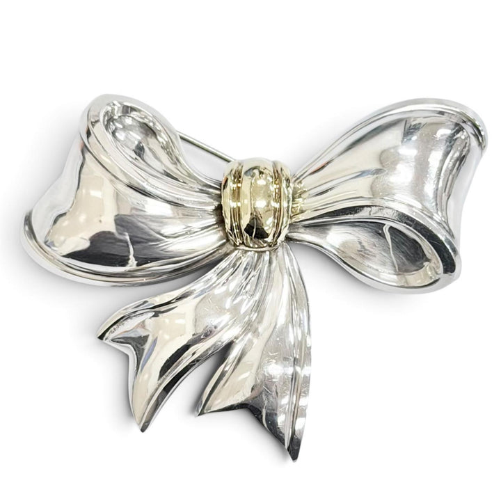 Great TIFFANY&Co. Brooch ribbon Silver 925 Women