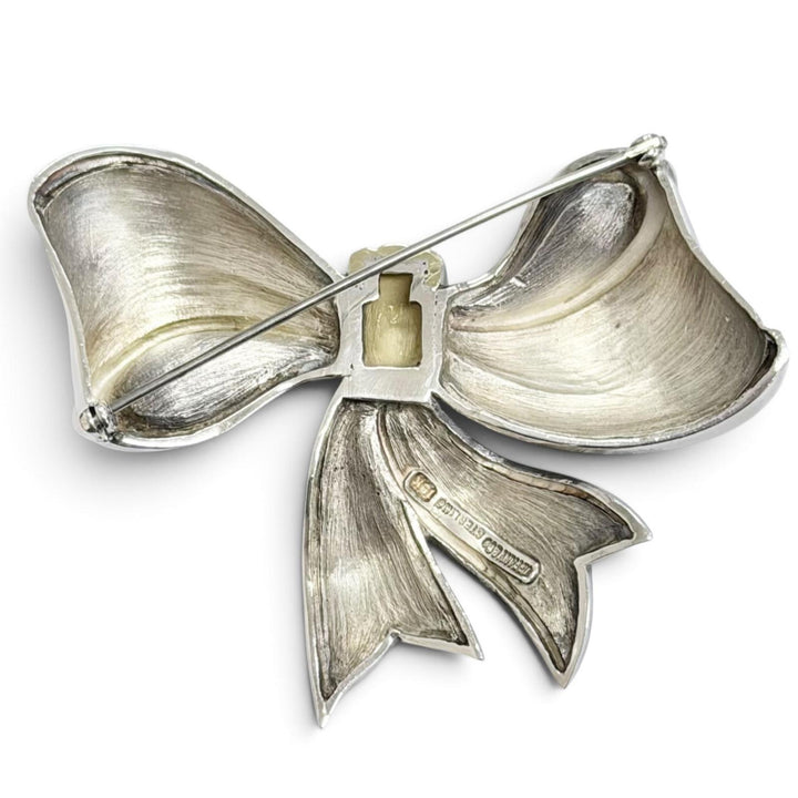 Great TIFFANY&Co. Brooch ribbon Silver 925 Women