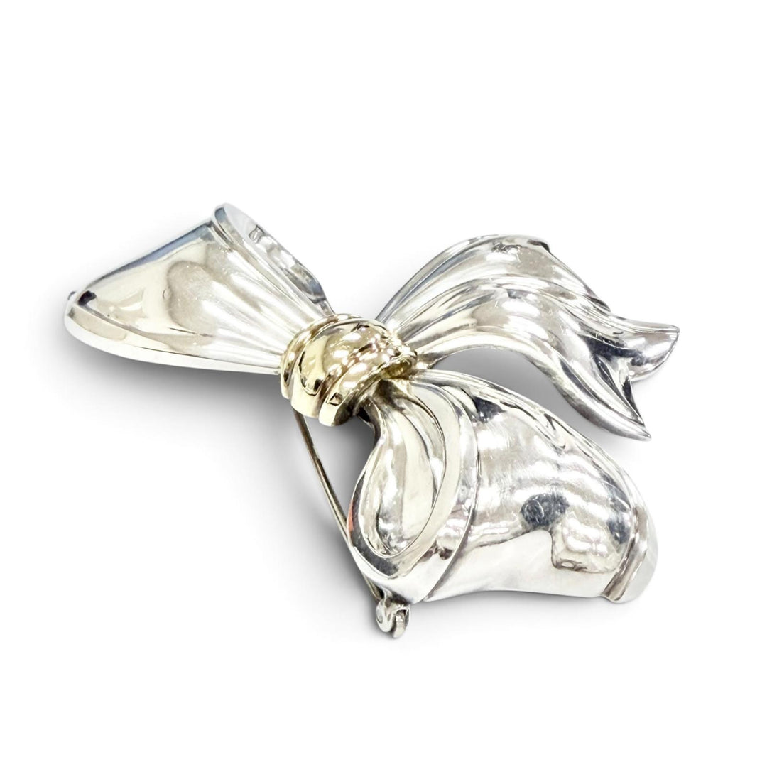 Great TIFFANY&Co. Brooch ribbon Silver 925 Women