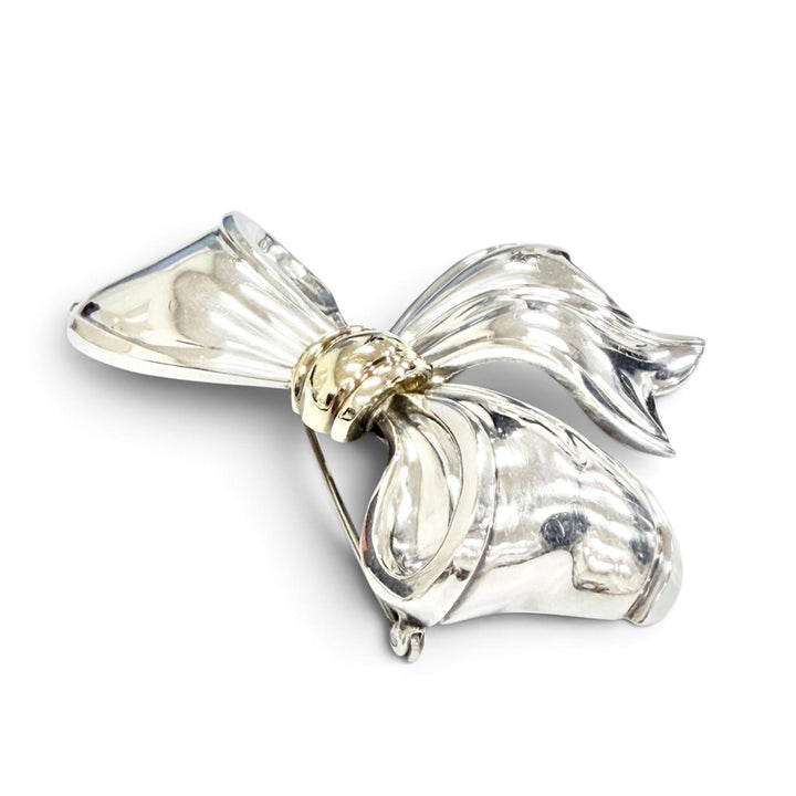 Great TIFFANY&Co. Brooch ribbon Silver 925 Women
