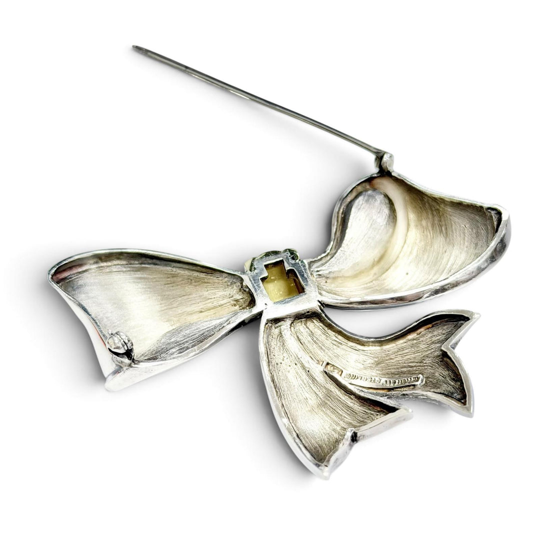 Great TIFFANY&Co. Brooch ribbon Silver 925 Women