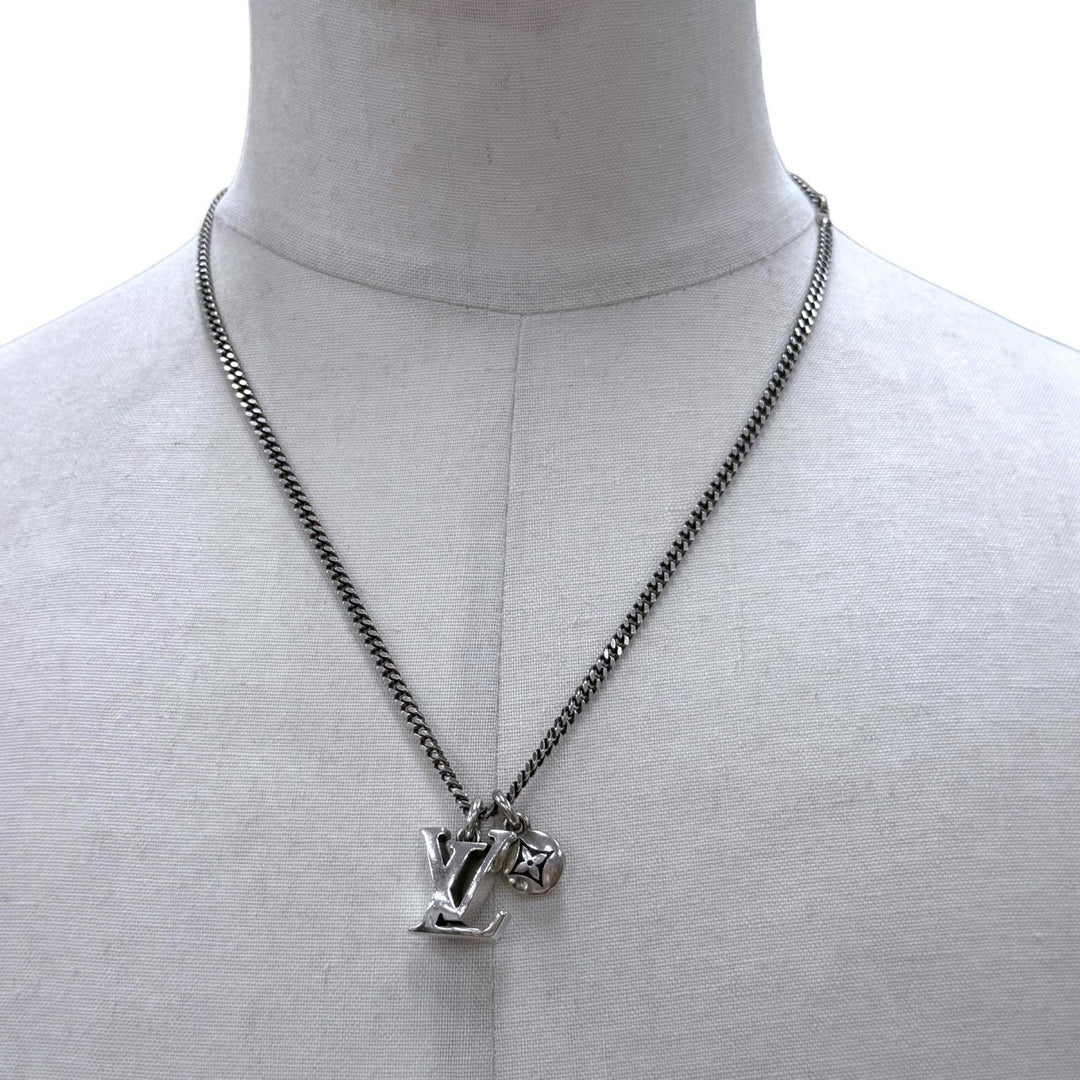 Very Good LOUIS VUITTON Necklace LV Sailor Chain Silver 925 mens M03188