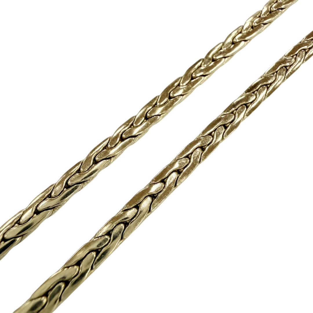 Great CHANEL Necklace COCO Mark Bijou Decoration Silver Women A23P
