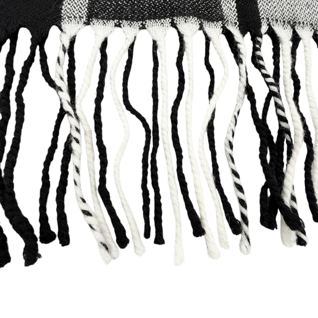 Excellent DIOR Scarf Fringed logo black wool Women 84DIS300A100