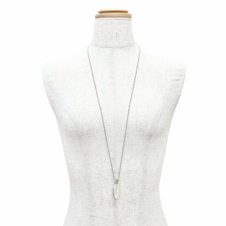 Great TIFFANY&Co. Necklace Oval tag Long ball chain Silver 925 Women