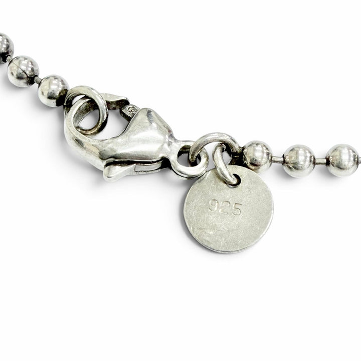 Great TIFFANY&Co. Necklace Oval tag Long ball chain Silver 925 Women