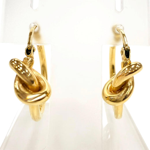 Great CELINE Pierce knot small hoop gold Women SCA1233