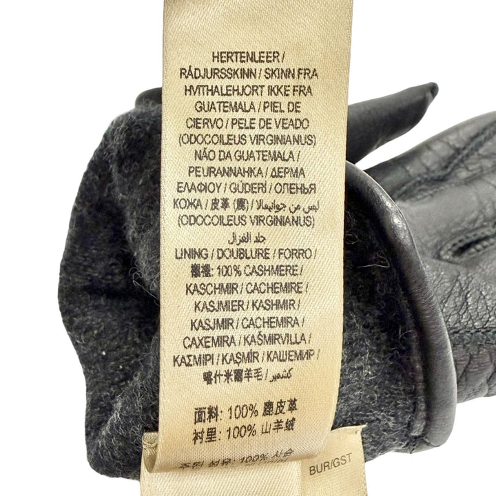 Great BURBERRY gloves Logo-embossed deerskin leather gloves Deerskin 7.5 4060479