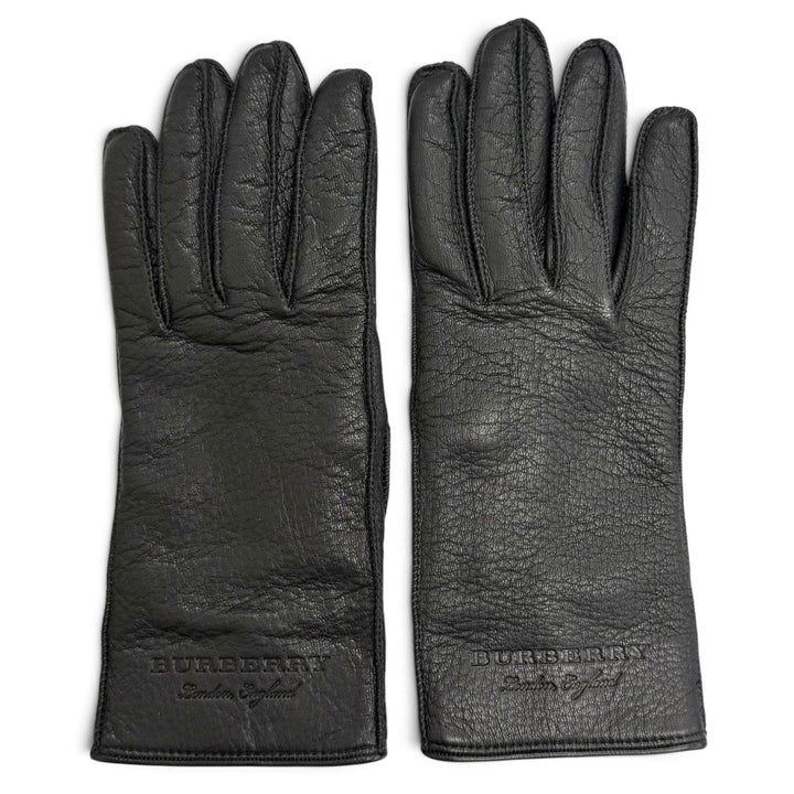 Great BURBERRY gloves Logo-embossed deerskin leather gloves Deerskin 7.5 4060479